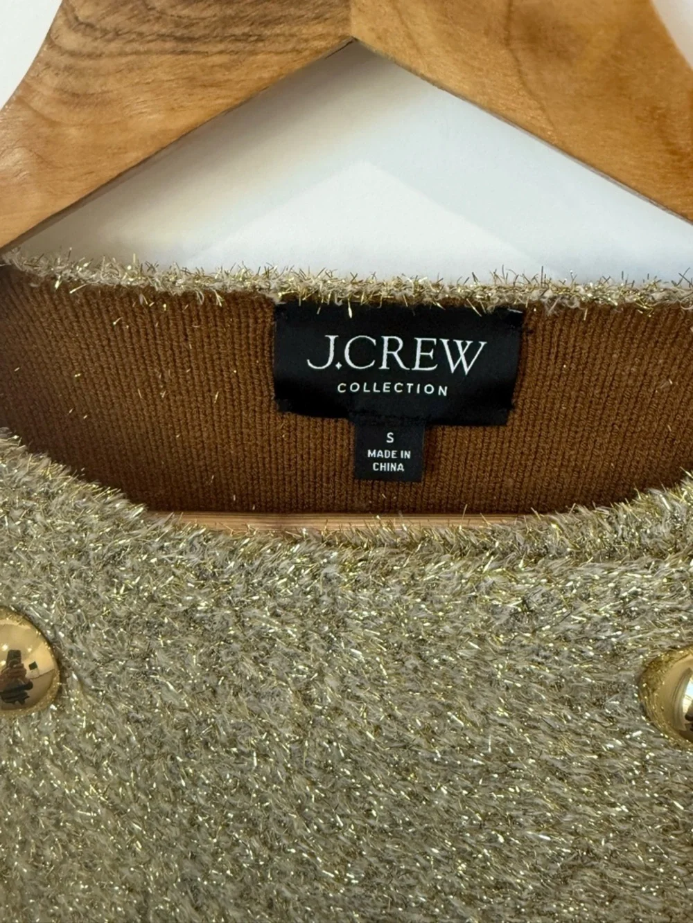 J.Crew Collection Oversized Double-faced Cardigan in Gold Metallic Jacket S